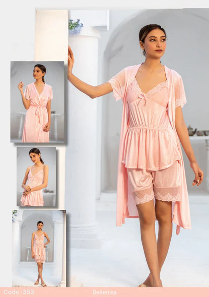 3-Piece Bridal Nighty Set