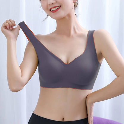 Soft Spandex Seamless Wire free Bra – Purple grey