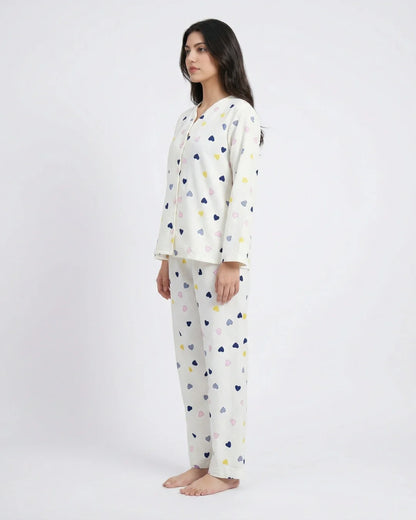 Summer Crinkled Pajama Suit - Love Dot