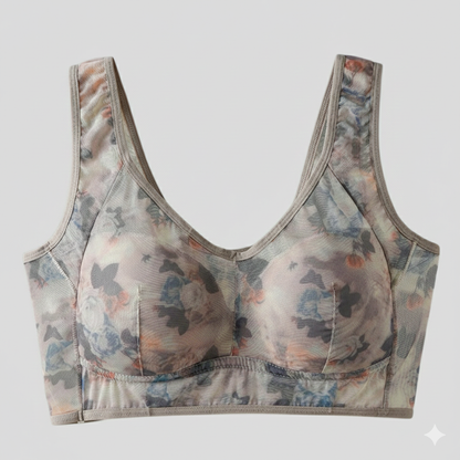 Floral Ice Silk Lace Comfort Bra
