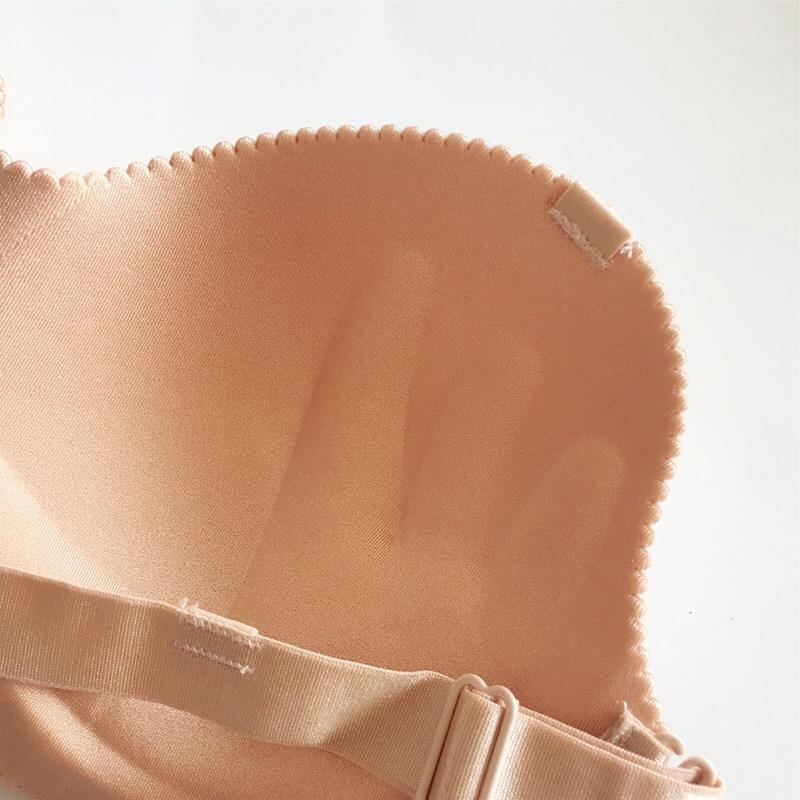 Solid Color Bra With Transparent Strap