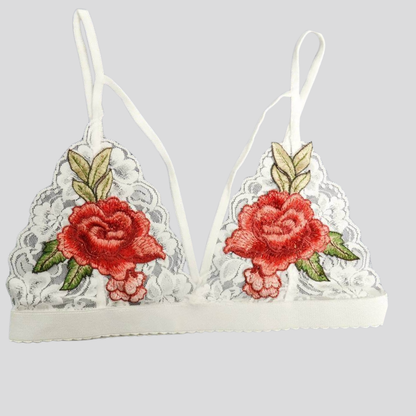 Rose Embroidered Bralette Bra