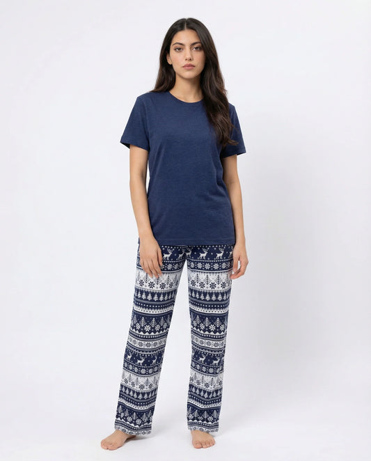 Cotton PJ Set - Nordic - Blue