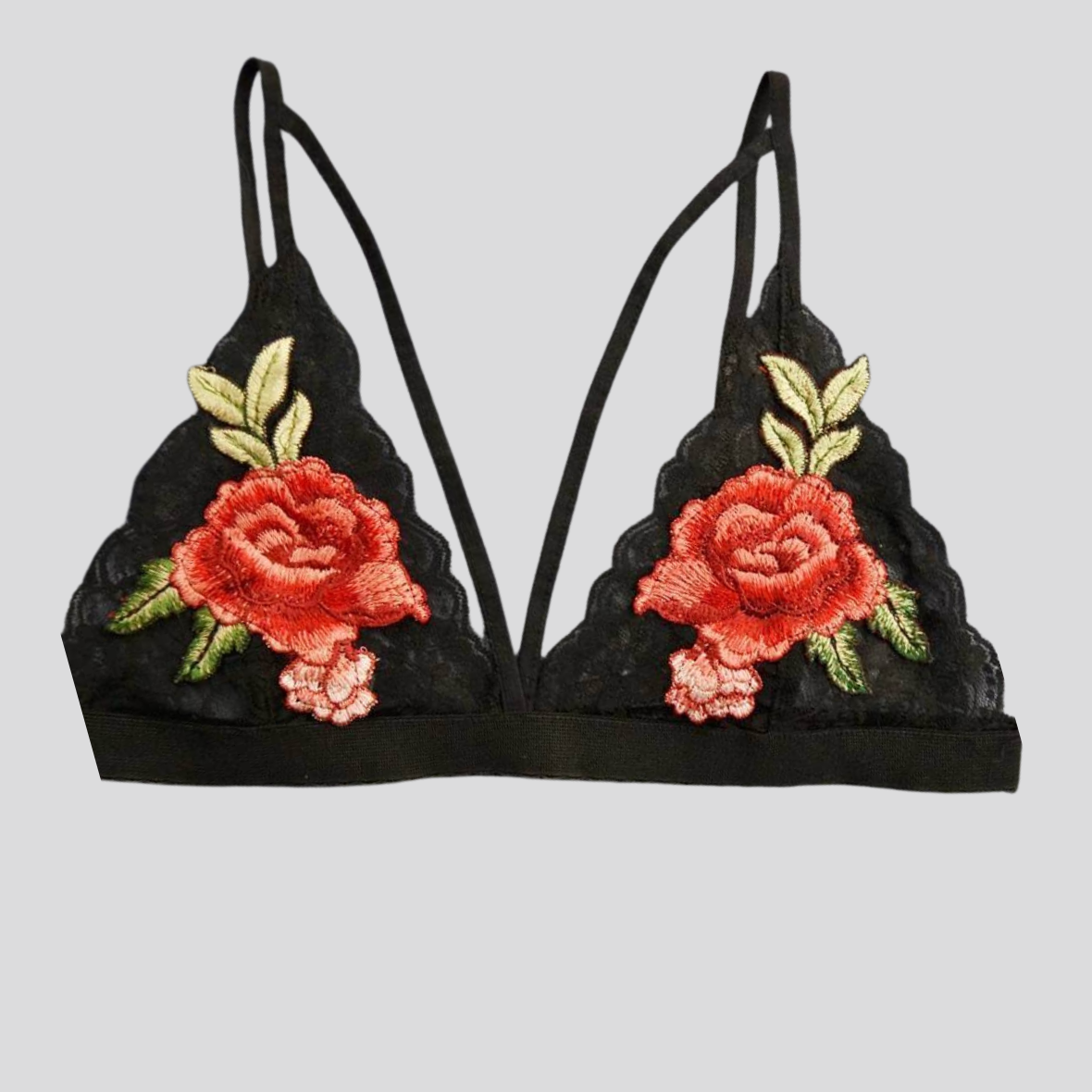 Rose Embroidered Bralette Bra