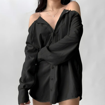 White Off-Shoulder T-Shirt Chain Strap Top