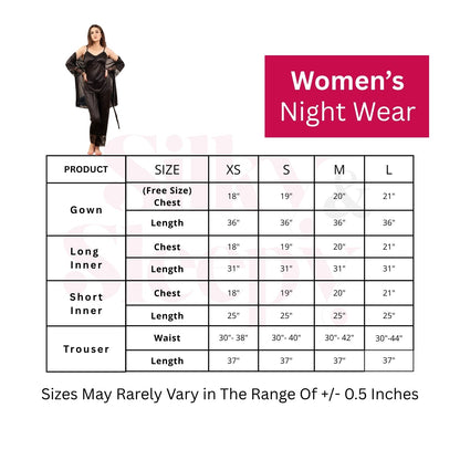 Lace-Trimmed 3 Piece Nightwear Set