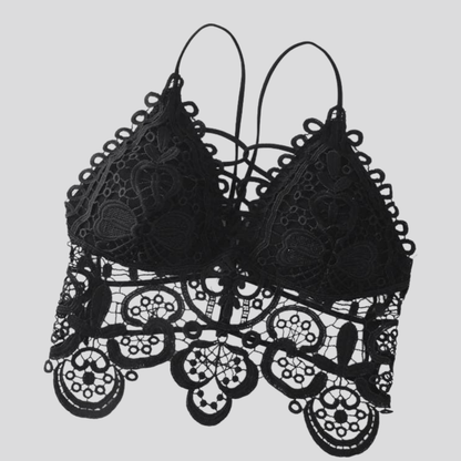 Lace hollow cut seamless bra