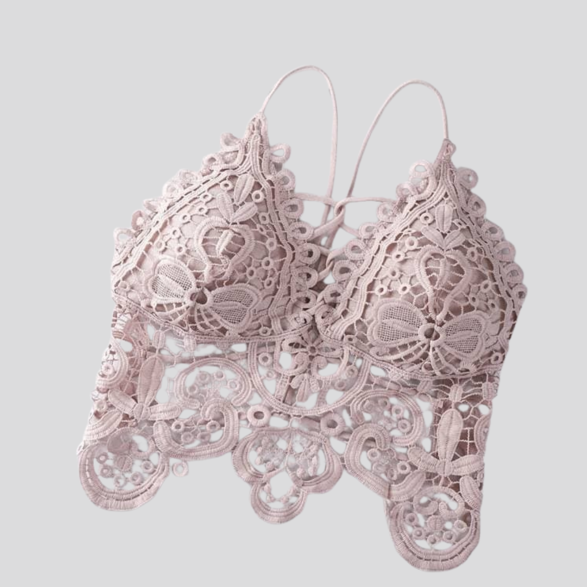 Lace hollow cut seamless bra