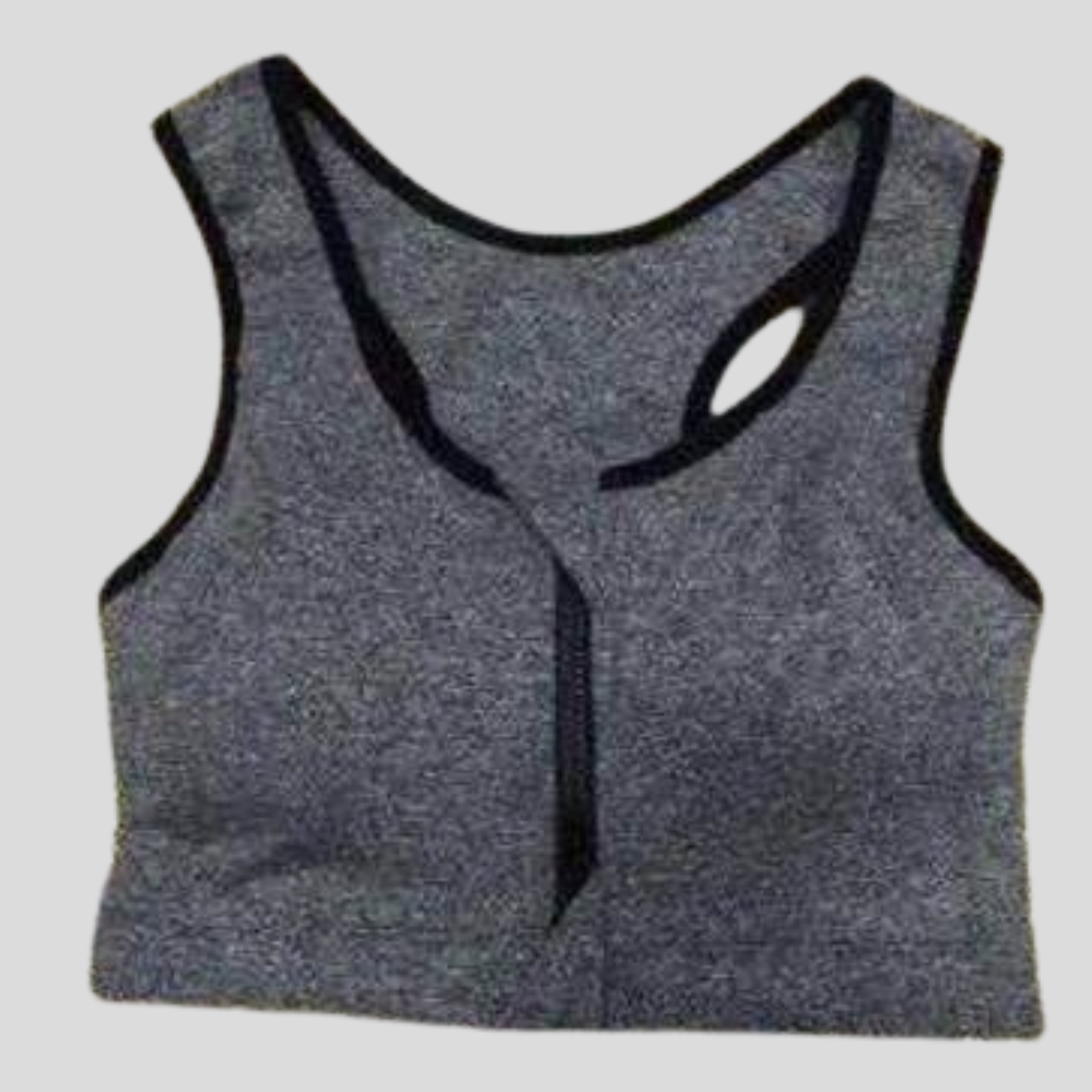 Fitness wear Zipper Yoga Bra - Gray
