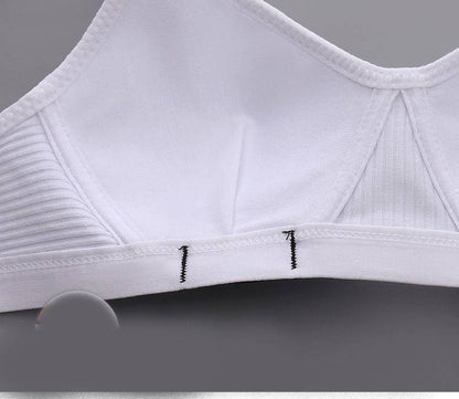 Cotton Bralette Seamless Bra - Light Gray