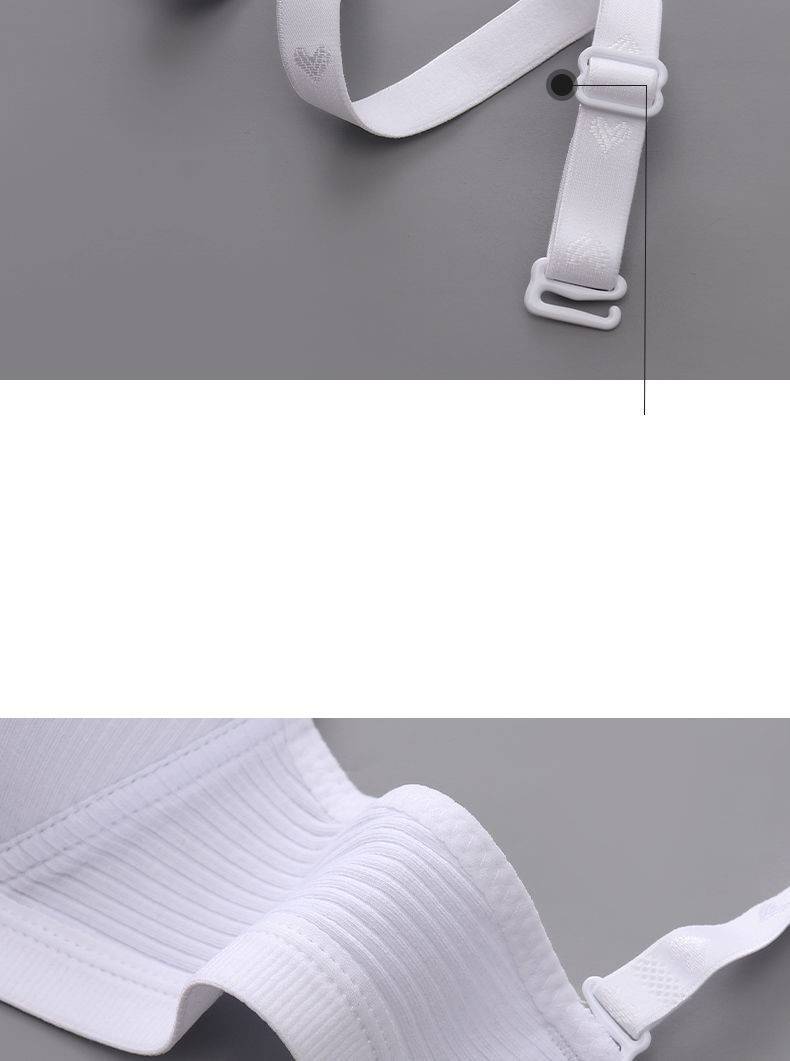 Cotton Bralette Seamless Bra - White