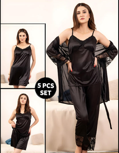 5pc Silk Nightwear Set