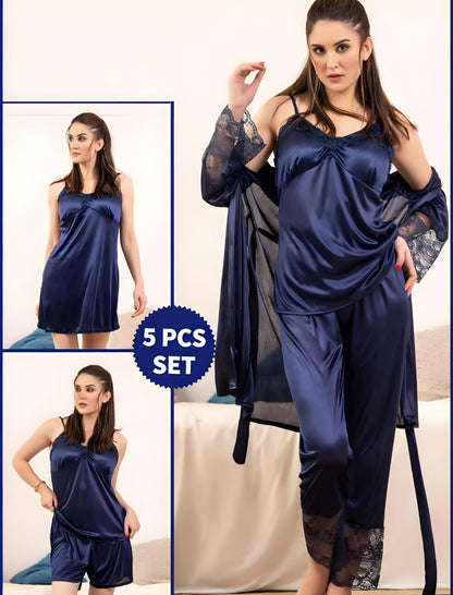 5pc Silk Nightwear Set